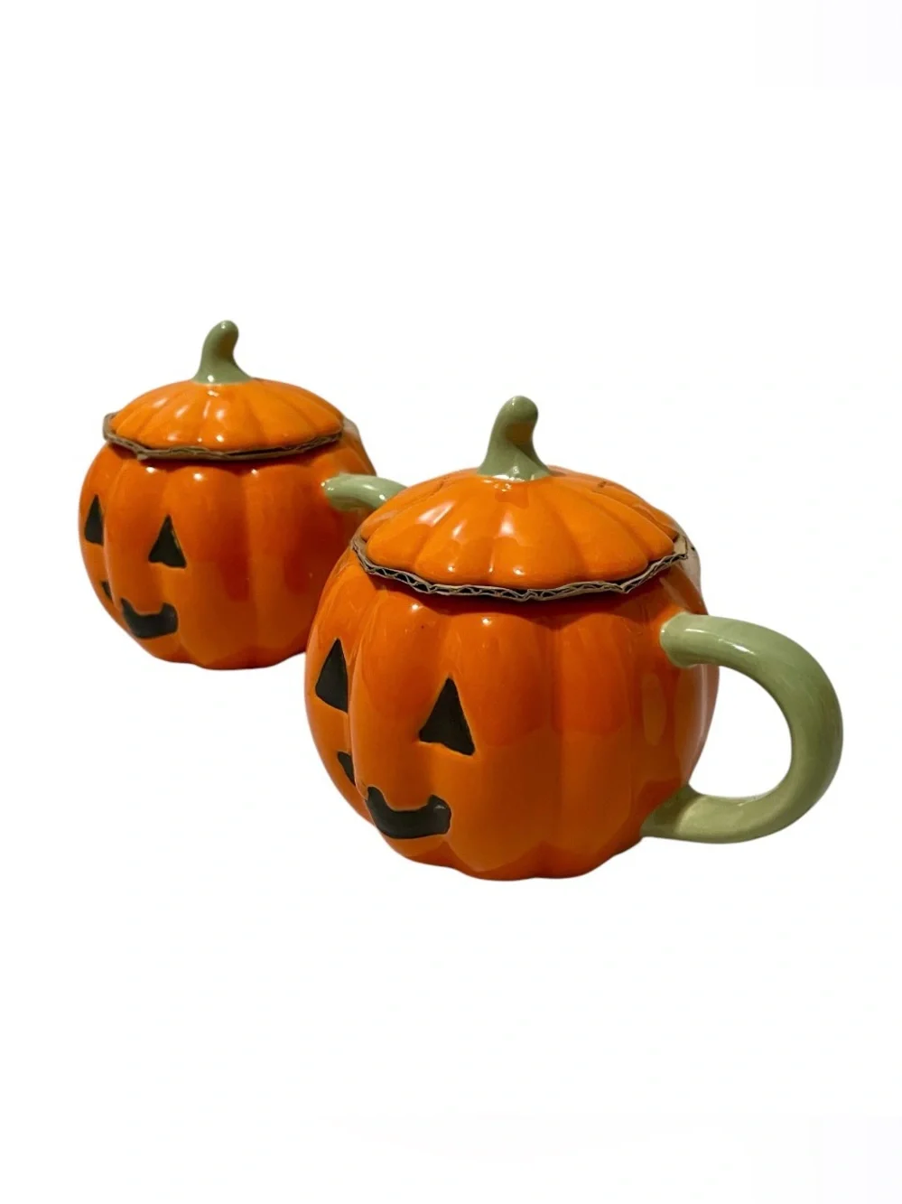 Hyde and EEK! Jack-O-Lantern Mini Figural Mug with Lid - Set of 2